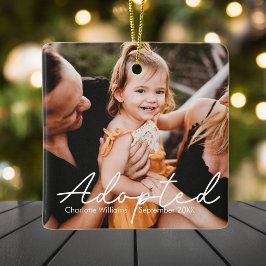 Modern Personlig Fotobarnadoption Julgransprydnad Keramik
