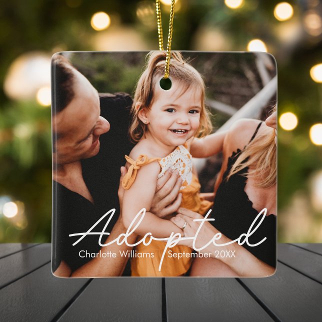 Modern Personlig Fotobarnadoption Julgransprydnad Keramik (Modern Personalized Photo Child Adoption Ceramic Ornament
)