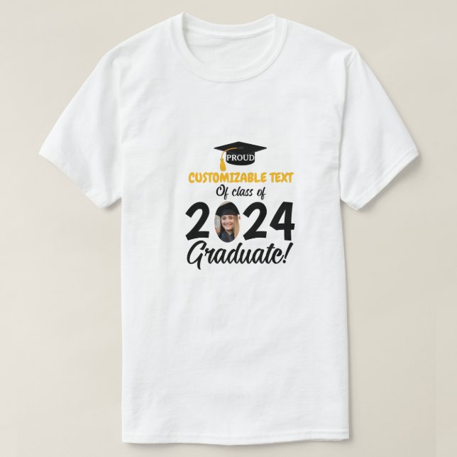 Modern Personlig-fotofamiljen Studenten T Shirt (Design framsida)