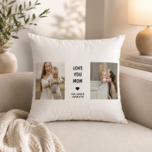 Modern personlig fotokudde till mamma