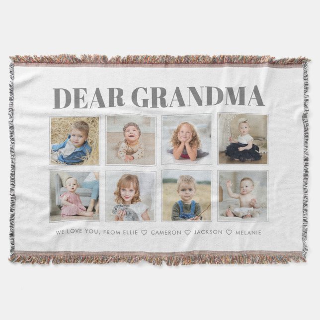 Modern Personlig Grandma We Kärlek You 8-Photos Filt (Framsidan)