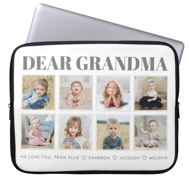 Modern Personlig Grandma We Kärlek You 8-Photos Laptop Fodral (Framsidan)
