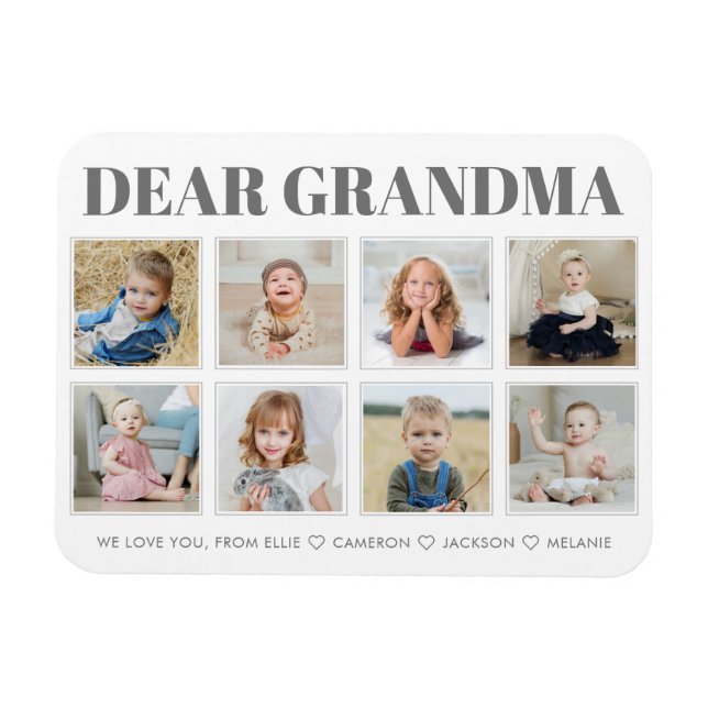 Modern Personlig Grandma We Kärlek You 8-Photos Magnet (Horisontell)