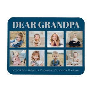 Modern Personlig Grandpa We Kärlek You 8-Photos Magnet