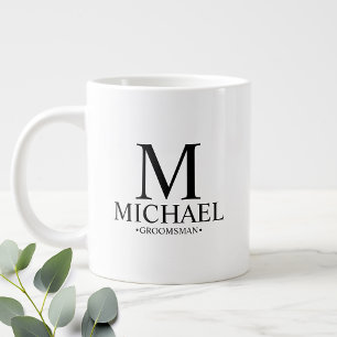 Modern Personlig Groomsman Coffee Mugg Jumbo Mugg