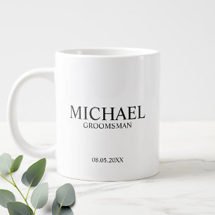 Modern Personlig Groomsman Coffee Mugg Jumbo Mugg