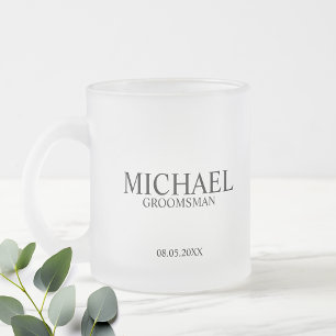 Modern Personlig Groomsman Frostad Glasmugg