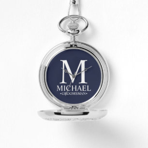 Modern Personlig Groomsman Namn och Monogram Armbandsur