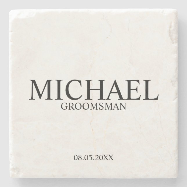 Modern Personlig Groomsman Stenunderlägg (Framsidan)
