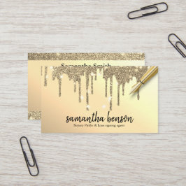 Modern Personlig Guld Drivrutiner Notary Agent Visitkort