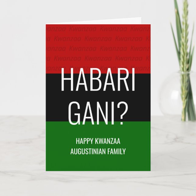 Modern Personlig HABARI GANI Kwanzaa Helgkort (Framsida)