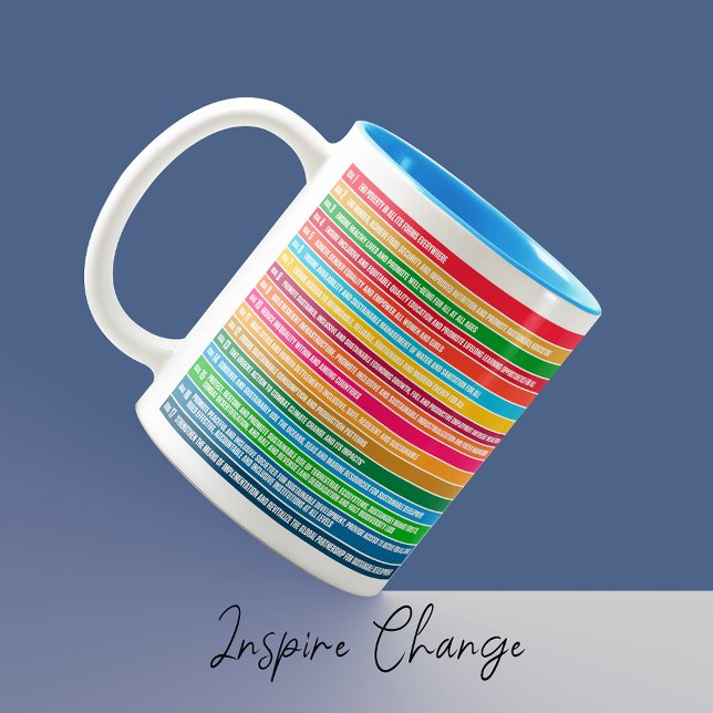 Modern Personlig - hållbarhetsmål Två-Tonad Mugg (Modern Personalized Gift Sustainability Goals Coffee Mug, Global Goals for Sustainable Development)
