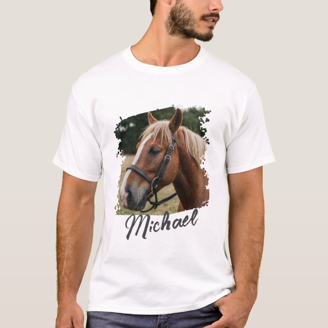 Modern Personlig Horse Photo and Text från Trendig T Shirt (Framsida)