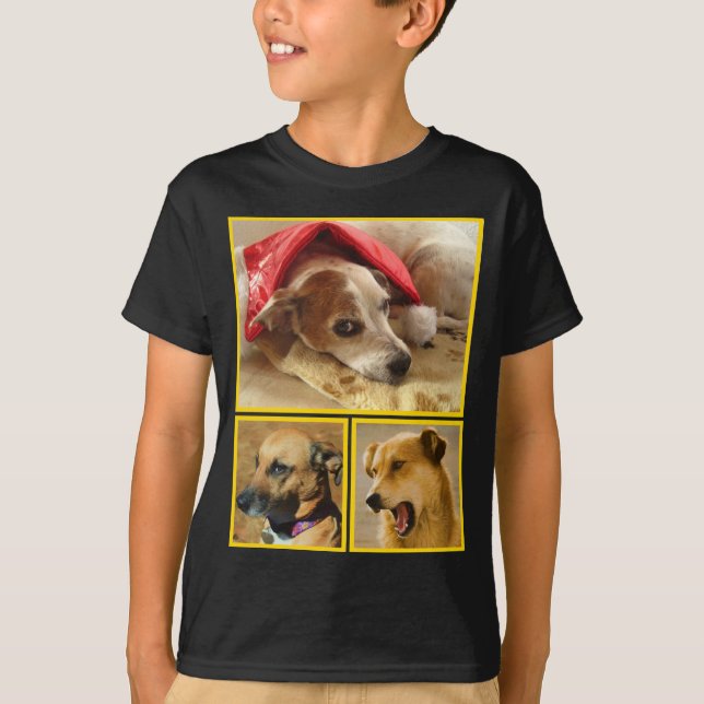 Modern Personlig Hund älskare Pet Photo Collage T Shirt (Framsida)