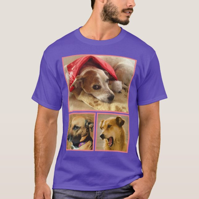 Modern Personlig Hund älskare Pet Photo Collage T Shirt (Framsida)
