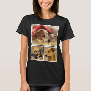 Modern Personlig Hund älskare Pet Photo Collage T Shirt