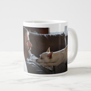 Modern Personlig Hund Fars dag-fotogåva från pap Jumbo Mugg