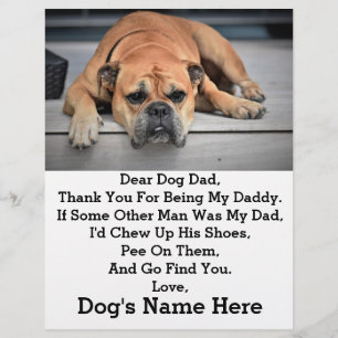 Modern Personlig Hund Fars dag-fotogåva från pappa Reklamblad