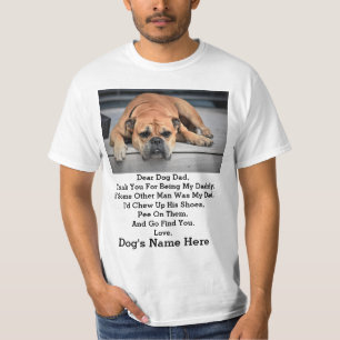Modern Personlig Hund Fars dag-fotogåva från pappa T Shirt