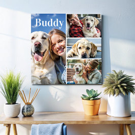 Modern Personlig Hund Foto Collage Namn