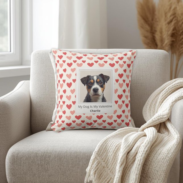 Modern Personlig Hundvalentinskudde Kudde (Skapare uppladdad)