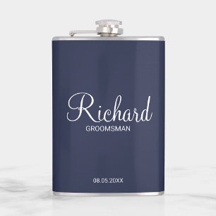 Modern Personlig i skript Groomsman Fickplunta