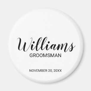 Modern Personlig i skript Groomsman Magnet
