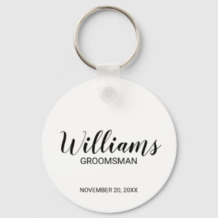 Modern Personlig i skript Groomsman Nyckelring