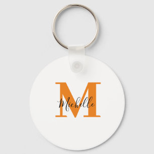 Modern Personlig Initialer och Namn Monogram Nyckelring