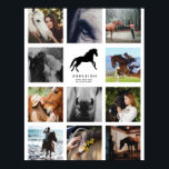 Modern Personlig Instagram Horse Photo Collage Poster<br><div class="desc">En vacker, modern gåva till vilken hästälskare som helst: En anpassningsbar, ett trendig Instagram-fotokollage poster med ditt personliga budskap och namn tillsammans med 11 av ditt personliga, favoritliga bilder. Utformningen har en silhuett av en häst med modern typografi som kompletterar den minimala layouten. Bakgrunden till färg är anpassadet under "personlighet"....</div>