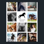 Modern Personlig Instagram Horse Photo Collage Poster<br><div class="desc">En vacker, modern gåva till vilken hästälskare som helst: En anpassningsbar, ett trendig Instagram-fotokollage poster med ditt personliga budskap och namn tillsammans med 11 av ditt personliga, favoritliga bilder. Utformningen har en silhuett av en häst med modern typografi som kompletterar den minimala layouten. Bakgrunden till färg är anpassadet under "personlighet"....</div>