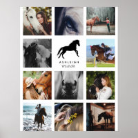 Modern Personlig Instagram Horse Photo Collage