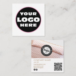 Modern Personlig Logotyp Fotoskannerbar QR Fyrkantigt Visitkort