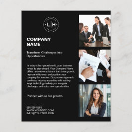 Modern Personlig Logotyp Photo Black Business Flygblad