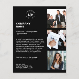 Modern Personlig Logotyp Photo Black Business Flygblad