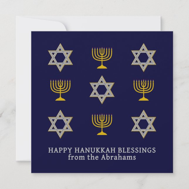 Modern Personlig Lycklig Hanukkah Julkort (Framsida)