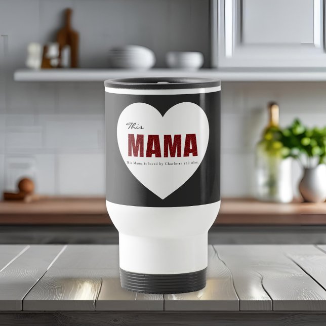 Modern Personlig Mama Hjärtan Resemugg (Skapare uppladdad)