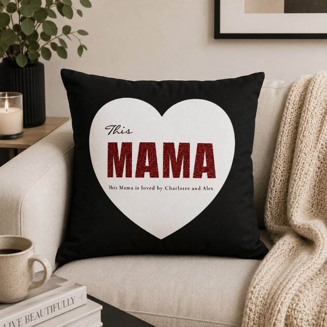 Modern personlig Mamahjärta kastkudde Kudde (Skapare uppladdad)
