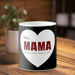 Modern Personlig Mamahjärtmugg Kaffemugg