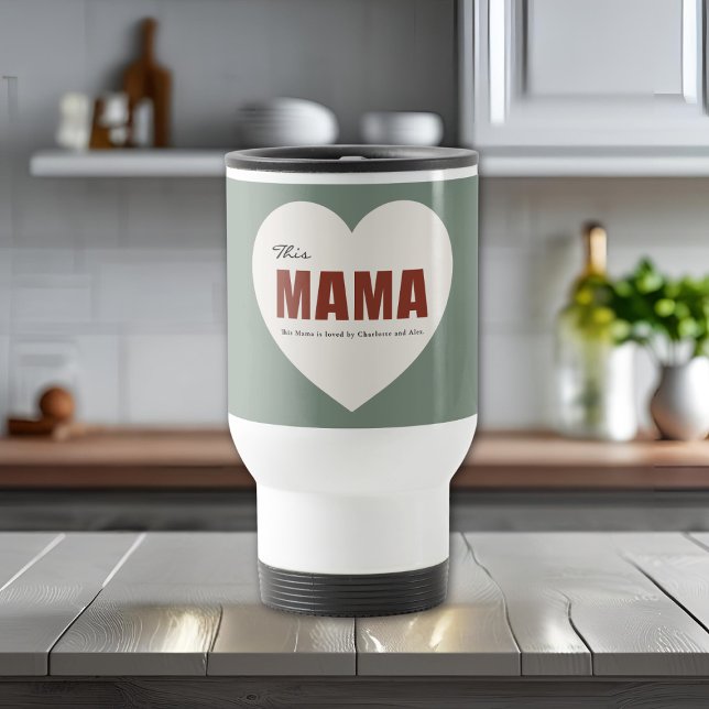 Modern Personlig Mamma Hjärtan Resemugg (Skapare uppladdad)