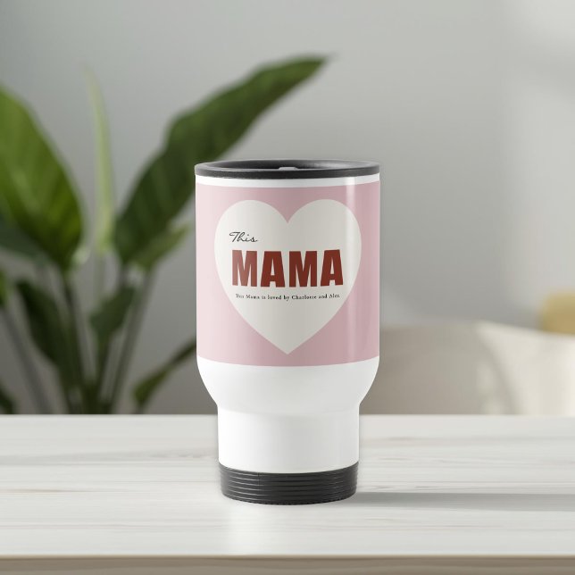 Modern Personlig Mamma Hjärtat Resemugg (Skapare uppladdad)