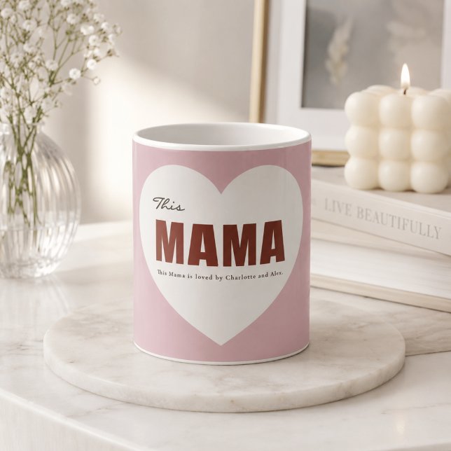 Modern Personlig Mamma Hjärtmugg Kaffemugg (Skapare uppladdad)