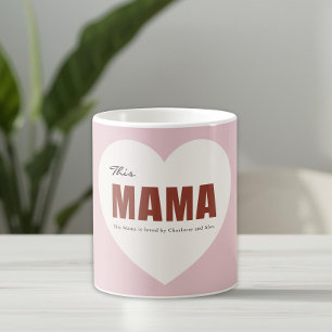 Modern Personlig Mamma Hjärtmugg Kaffemugg