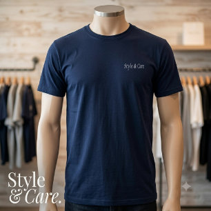 Modern Personlig Märkesvara Marinblå Ledig T-Shirt