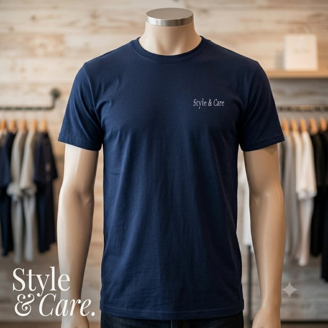 Modern Personlig Märkesvara Marinblå Ledig T-Shirt (Modern Personalized Brand Navy Blue Casual T Shirt
)