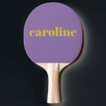 Modern Personlig med fetstil och Lila för Bright o<br><div class="desc">Fet Lila och Gult Typografi Modern Personlig Ping Pong Paddle</div>