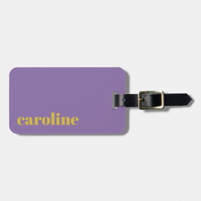 Modern Personlig med fetstil och Lila för Bright o Bagagebricka (Horisontell Framsida)