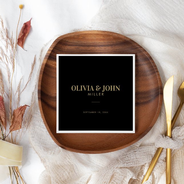 Modern Personlig med Namn bröllopsmottagning Pappersservett (Skapare uppladdad)