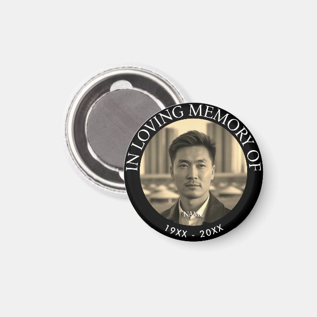 Modern Personlig Minnesmärke Död Foto Magnet (Front/Back)