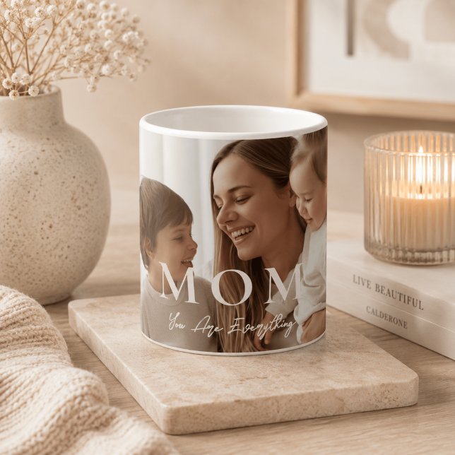 Modern personlig MOM kaffemugg med foto (Skapare uppladdad)